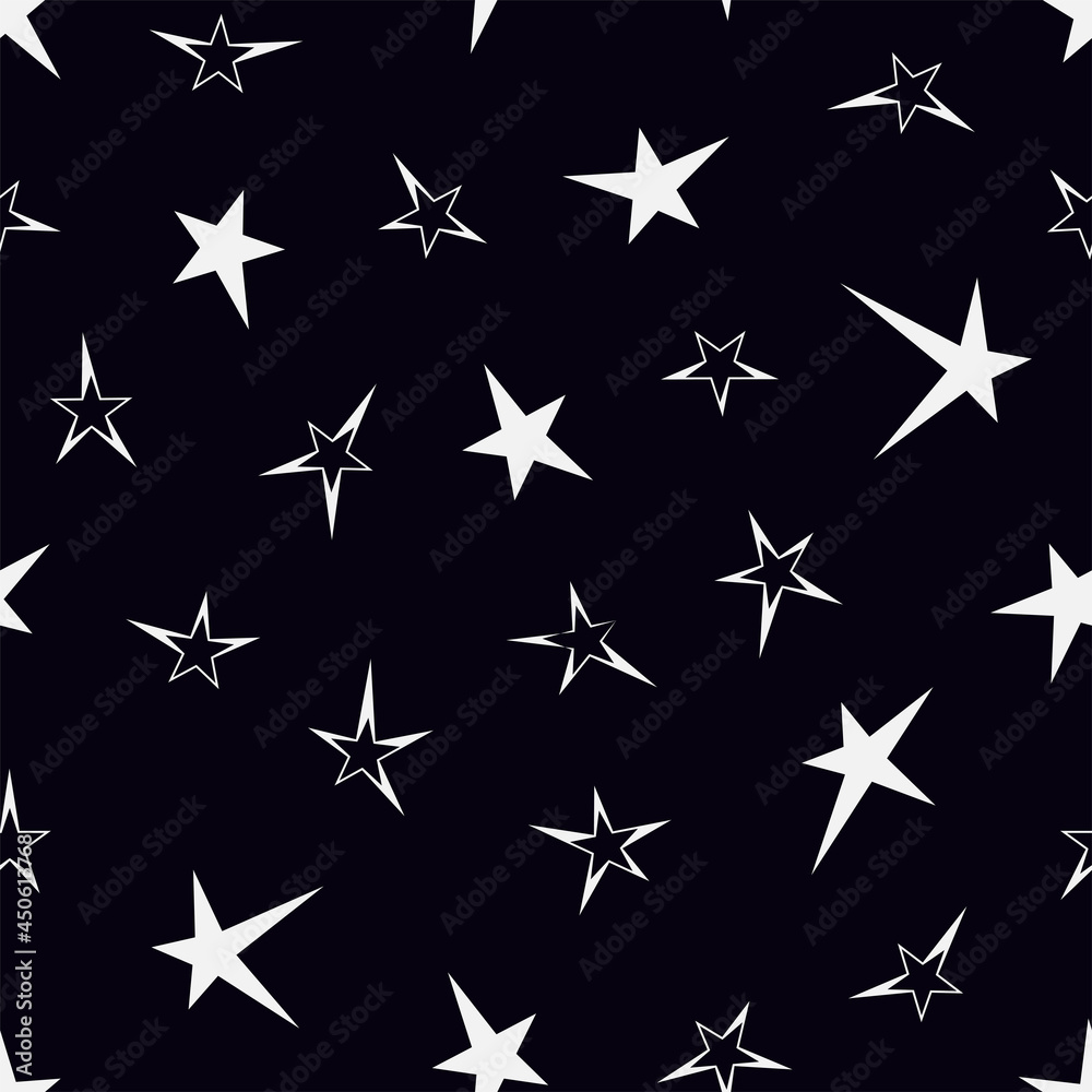 White stars on dark blue sky seamless vector pattern White stars on dark blue sky seamless vector pattern