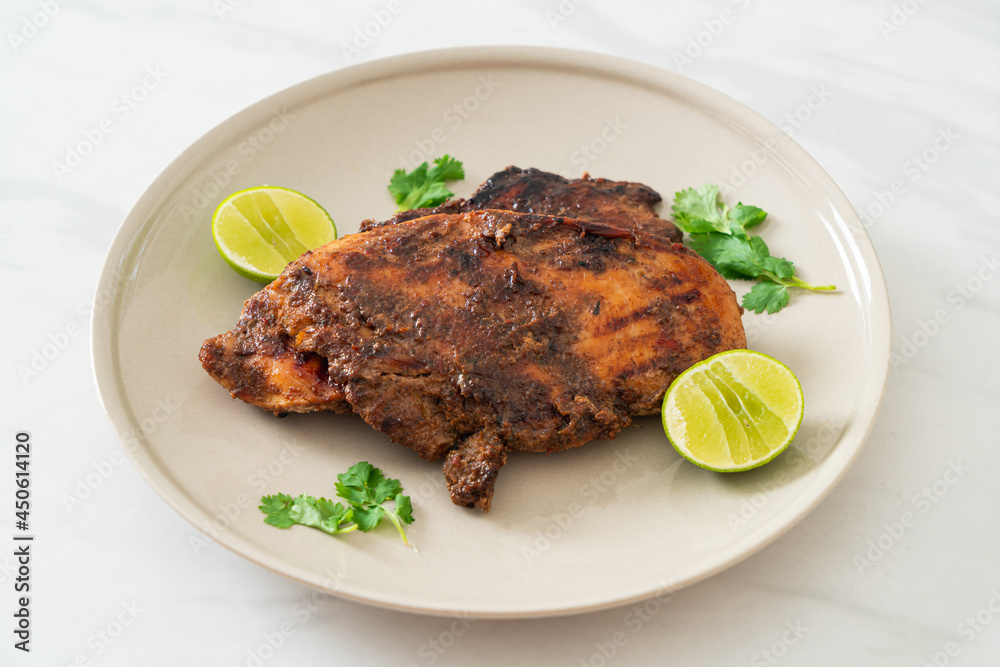 spicy grilled jamaican jerk chicken