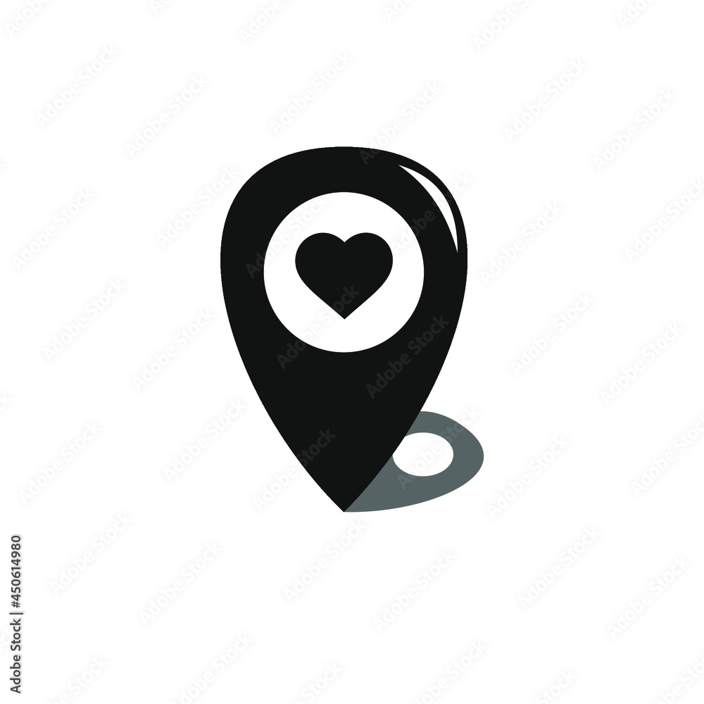 Fototapeta premium navigation icon with love icon in it