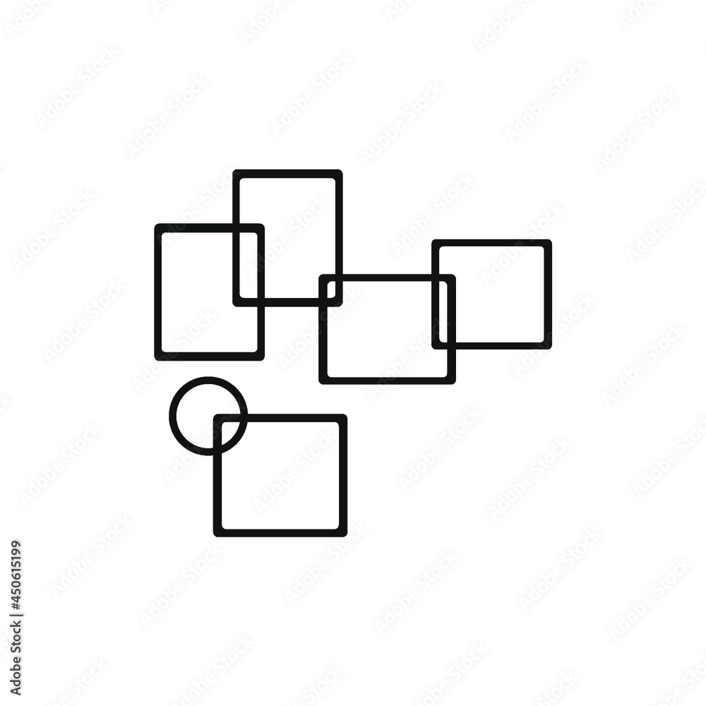 several interlocking squares and circles several interlocking squares and circles