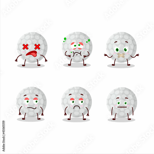 Handball cartoon in character with nope expression