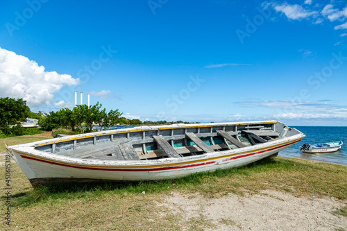 Fishing boat at Bain des Dames,  fishing spot found near Cassis in Port Louis, Mauritius. © Rajesh