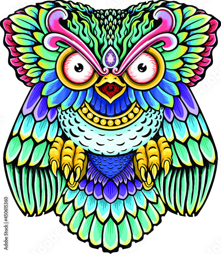 Owl colorful mandala design