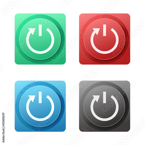 Auto power on off switch. Automatic, refresh. Illustration vector