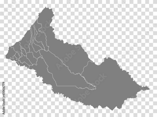 Blank map Caqueta of Colombia. High quality map Caqueta with municipalities on transparent background for your web site design, logo, app, UI. Colombia.  EPS10. photo