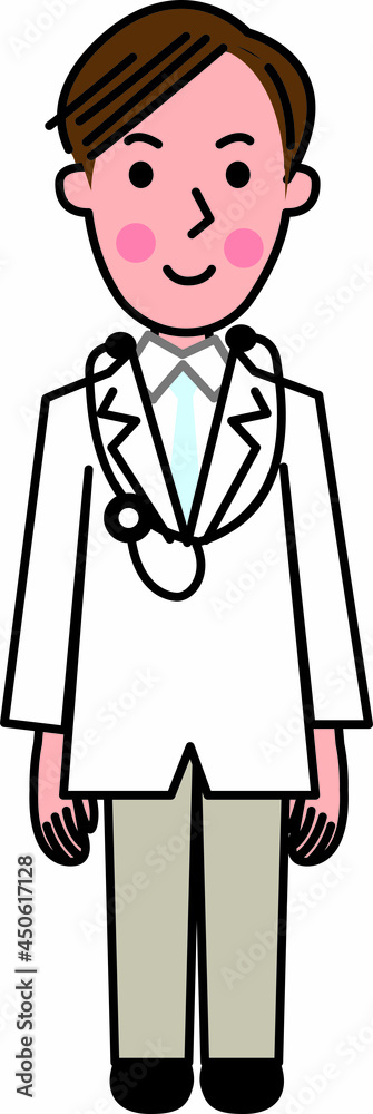 お医者さん全身若い男性