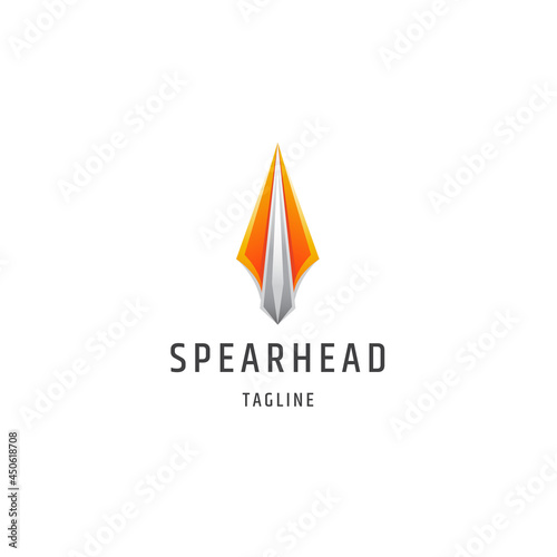 Spear logo icon design template flat vector illustration photo