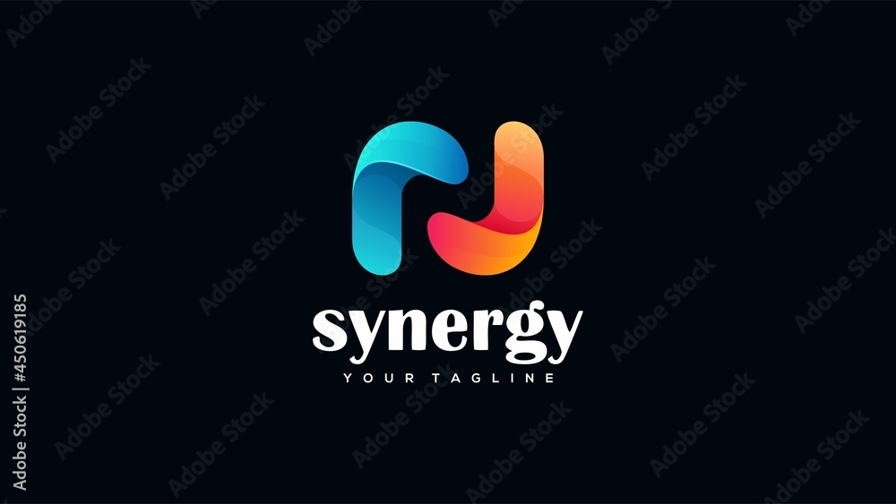 Gradient Dynamic fresh colorful logo letter N Gradient Dynamic fresh colorful logo letter N