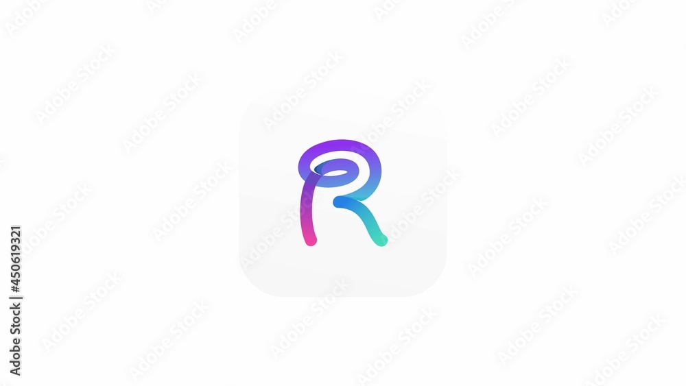 Dynamic fresh colorful logo letter R
