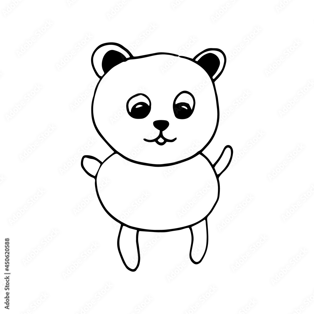 bear icon. hand drawn doodle. vector, scandinavian, nordic, minimalism, monochrome. pet, animal, cute, funny.