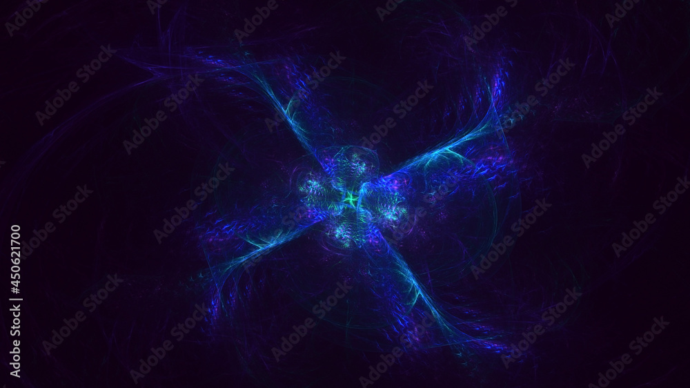 Fototapeta premium 3D rendering abstract multicolor fractal light background