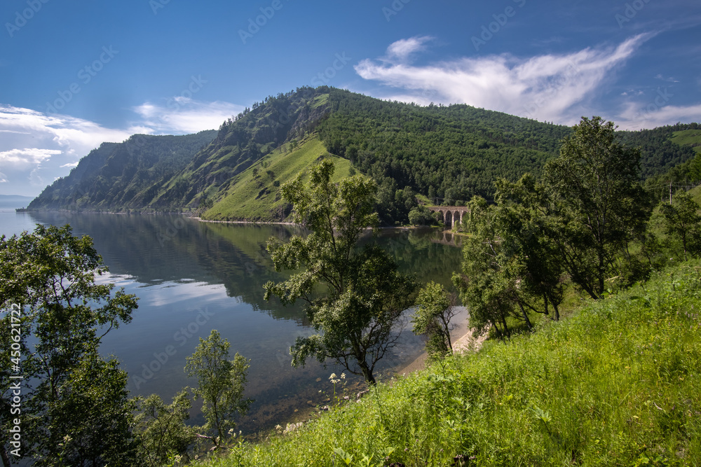 Fototapeta premium View of the Bolshaya Krutaya Guba Bay on Lake Baikal
