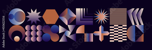 Generative Design Artwork of Abstract Vector Generated Shapes Composition