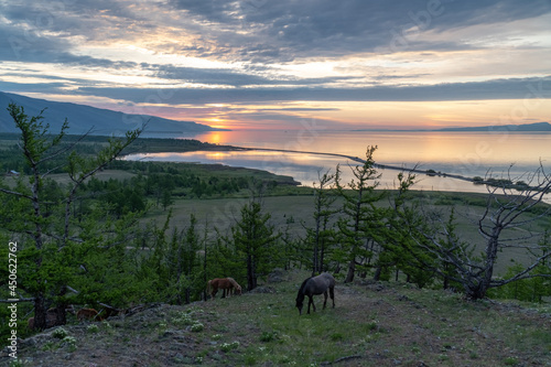 View of lake Kurma and Baikal photo