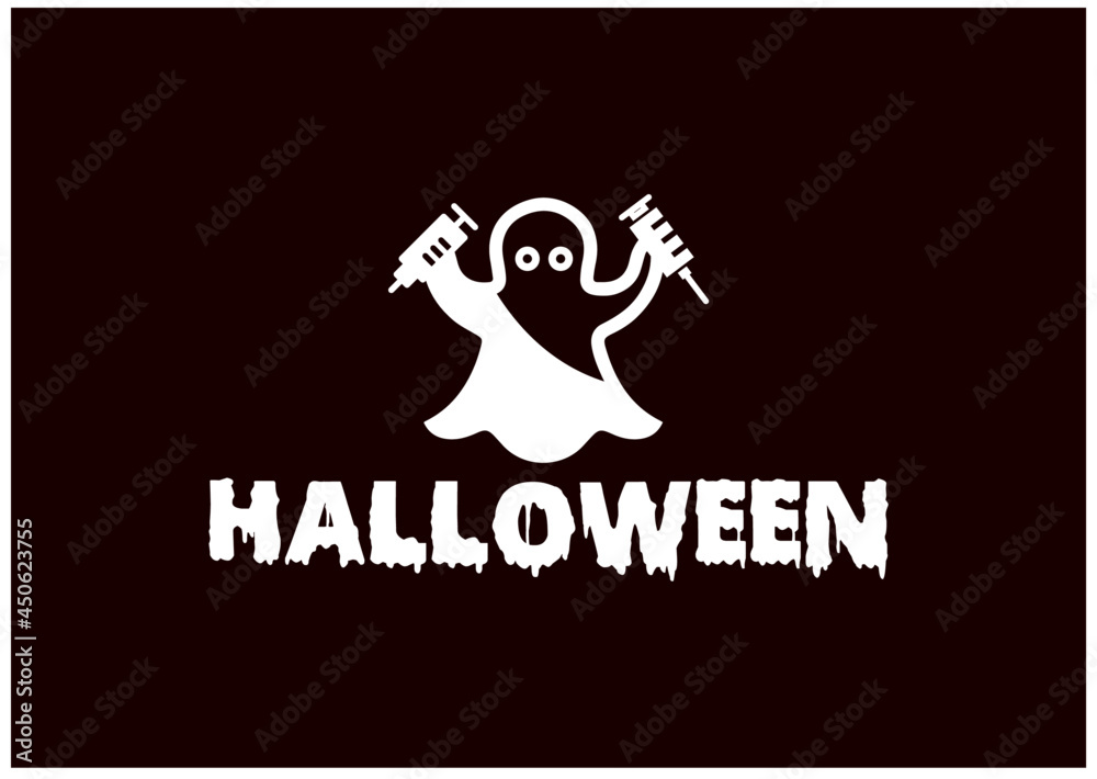 Happy Halloween Ghost Logo and Icon Design Template4