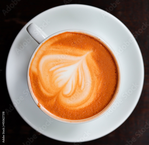 Beautiful coffee latte art ready to serve
