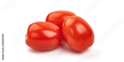 Fresh tomatoes, isolated on white background. High resolution image.