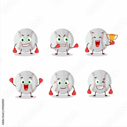 A sporty baseball boxing athlete cartoon mascot design