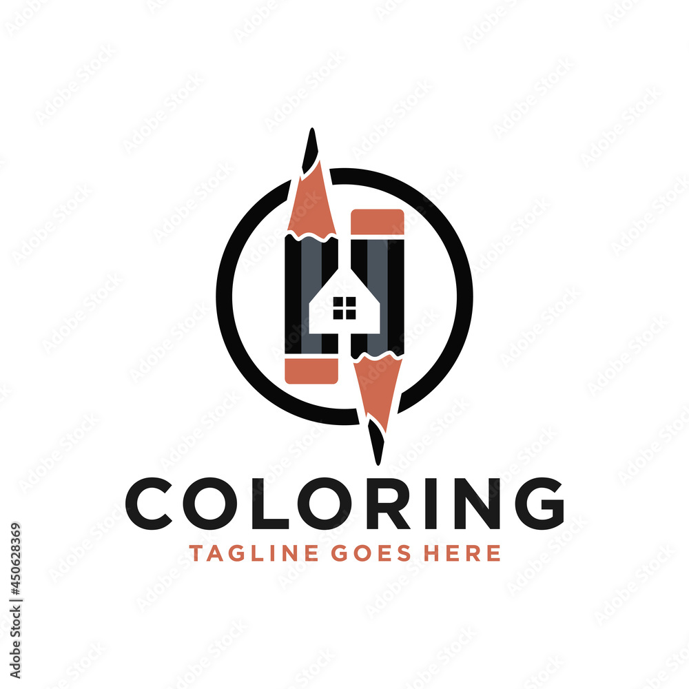 house building architect illustration logo house building architect illustration logo