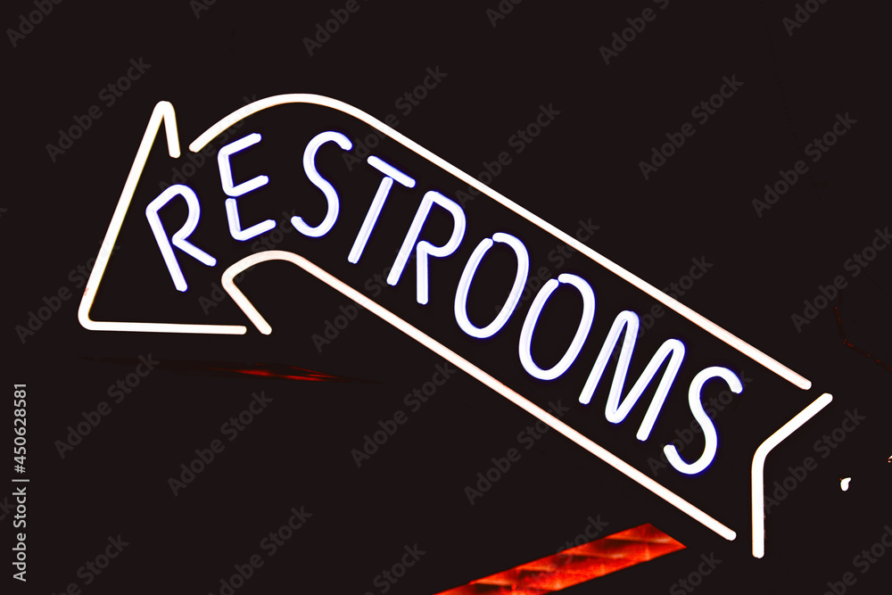 neon restroom sign Stock Photo | Adobe Stock