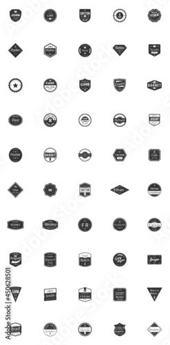 black and white icons set