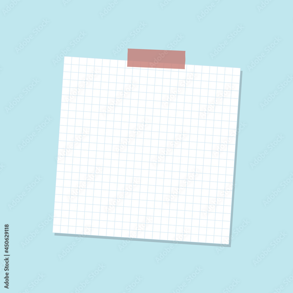 White grid notepaper journal sticker vector