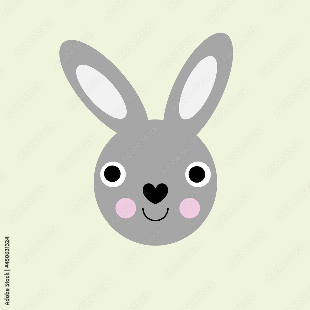 Obraz premium Funny gray hare with a smile. 