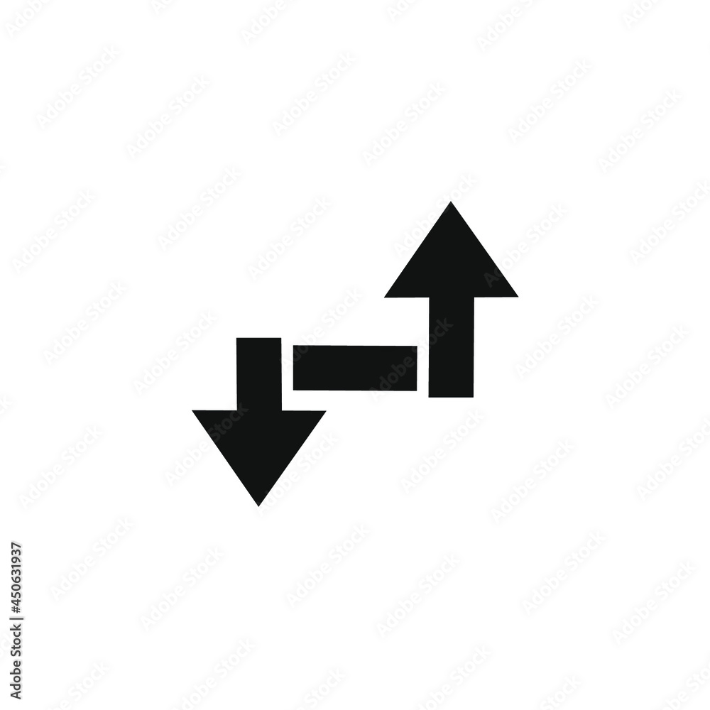 two arrows facing up and down are connected by a square two arrows facing up and down are connected by a square