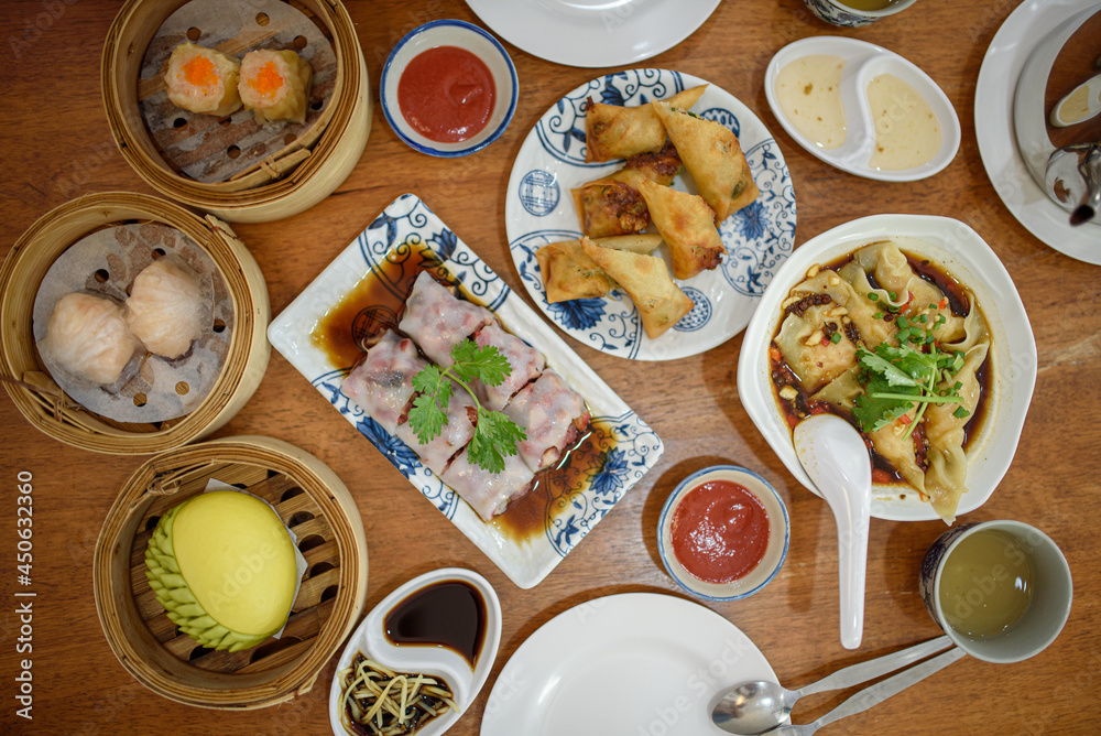 A set menu of Dim Sum popular breakfast in Phuket.