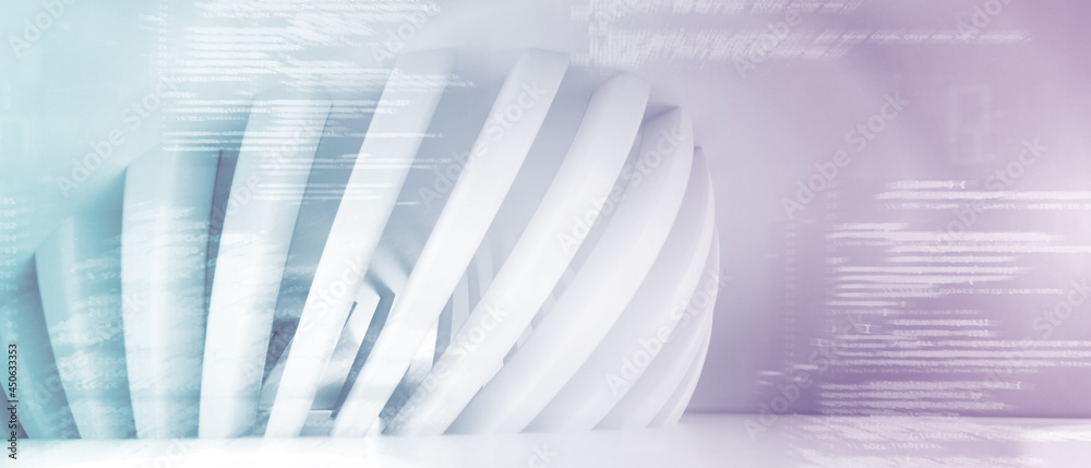 Naklejka premium Modern interior design architecture background with data - 3d rendering