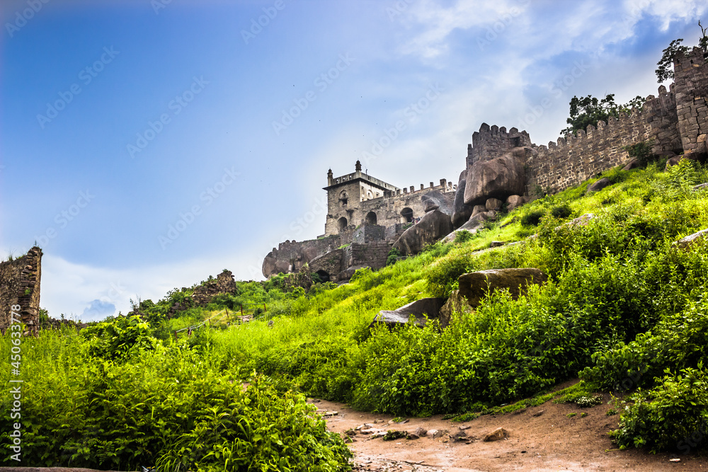 Heritage or Historic Golkonda fort in Hyderabad, India
