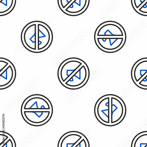 Line Censored stamp icon isolated seamless pattern on white background. Colorful outline concept. Vector