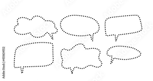 speech bubble set with decorative dots line
