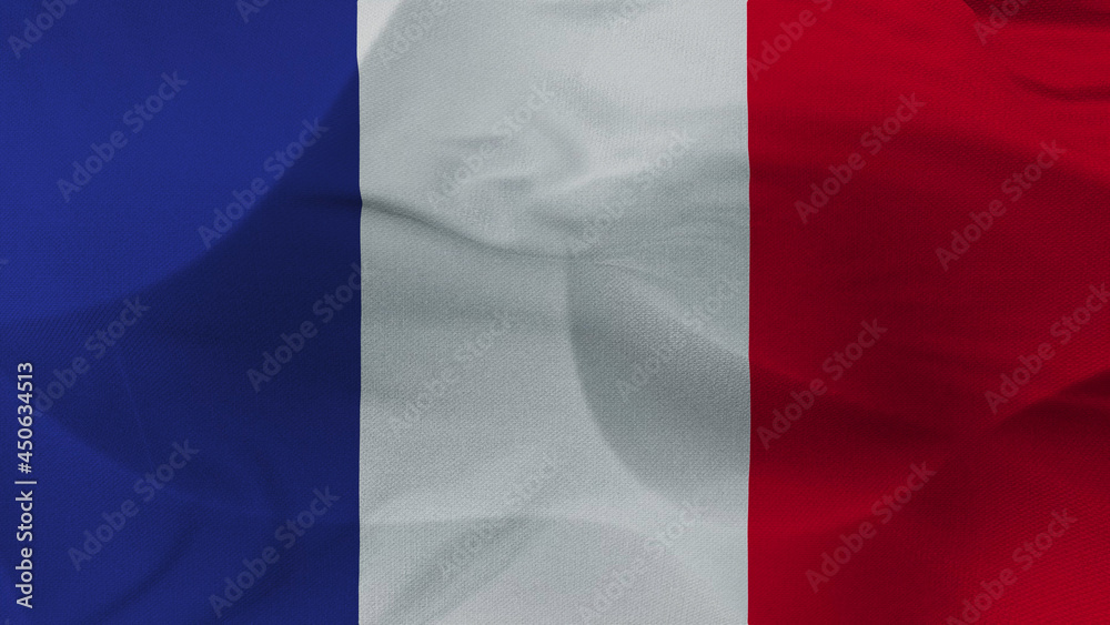 Close up 3d video 4k waving flag France