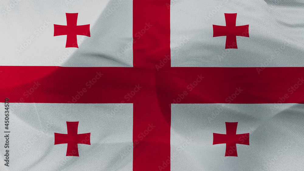 Close up 3d video 4k waving flag Georgie Close up 3d video 4k waving flag Georgie