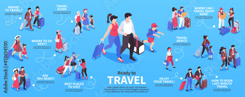 Traveling People Isometric Infographics