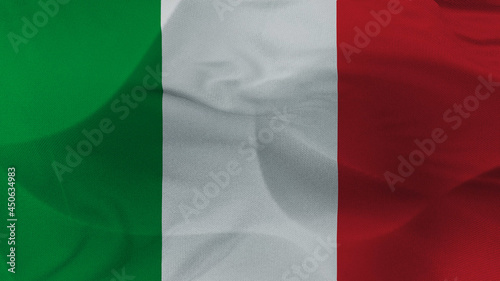 Close up 3d video 4k waving flag Italie