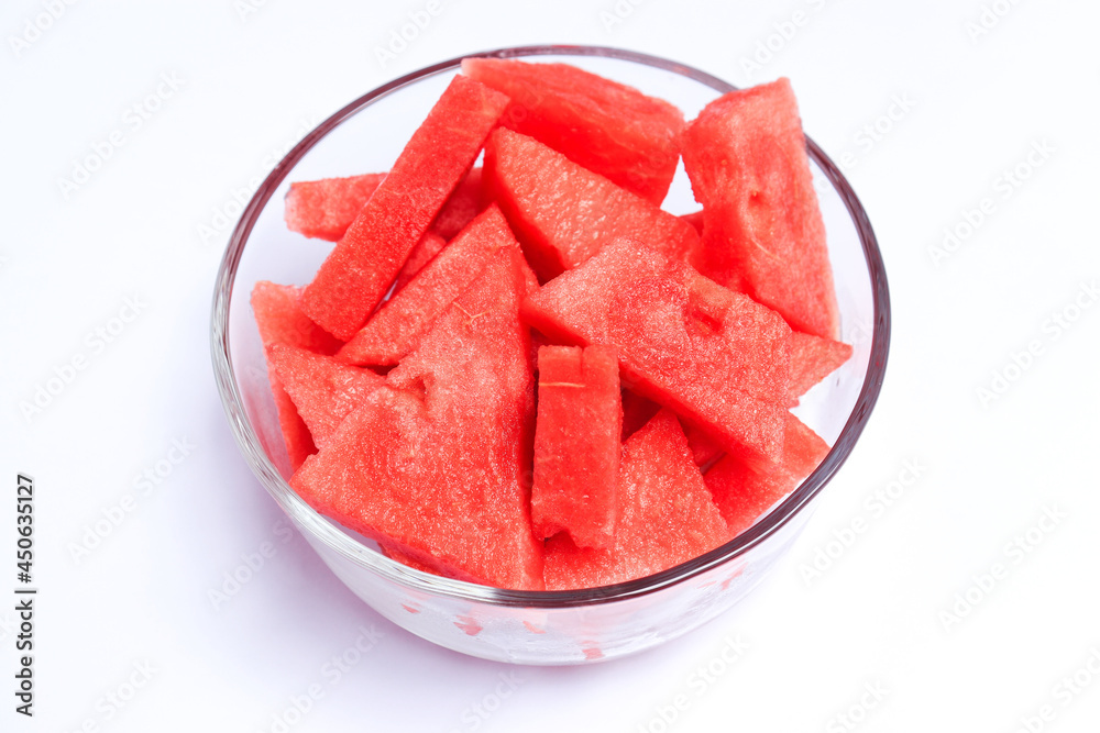 watermelon salad on a white background