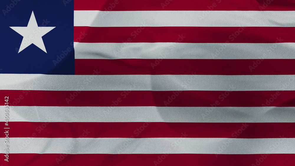 Close up 3d video 4k waving flag Liberia Close up 3d video 4k waving flag Liberia