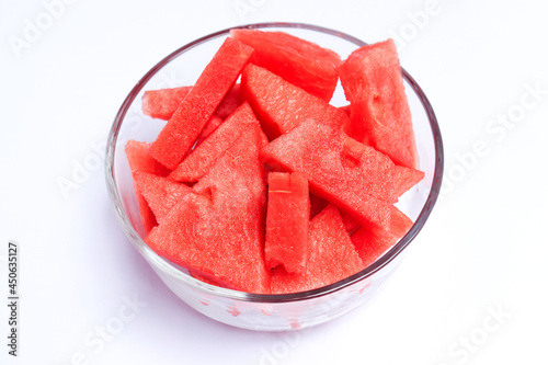 watermelon salad on a white background