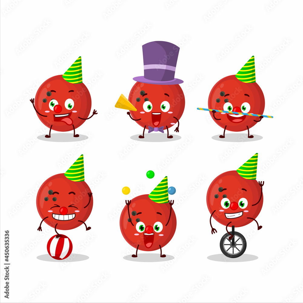 Cartoon character of bowling ball with various circus shows Cartoon character of bowling ball with various circus shows