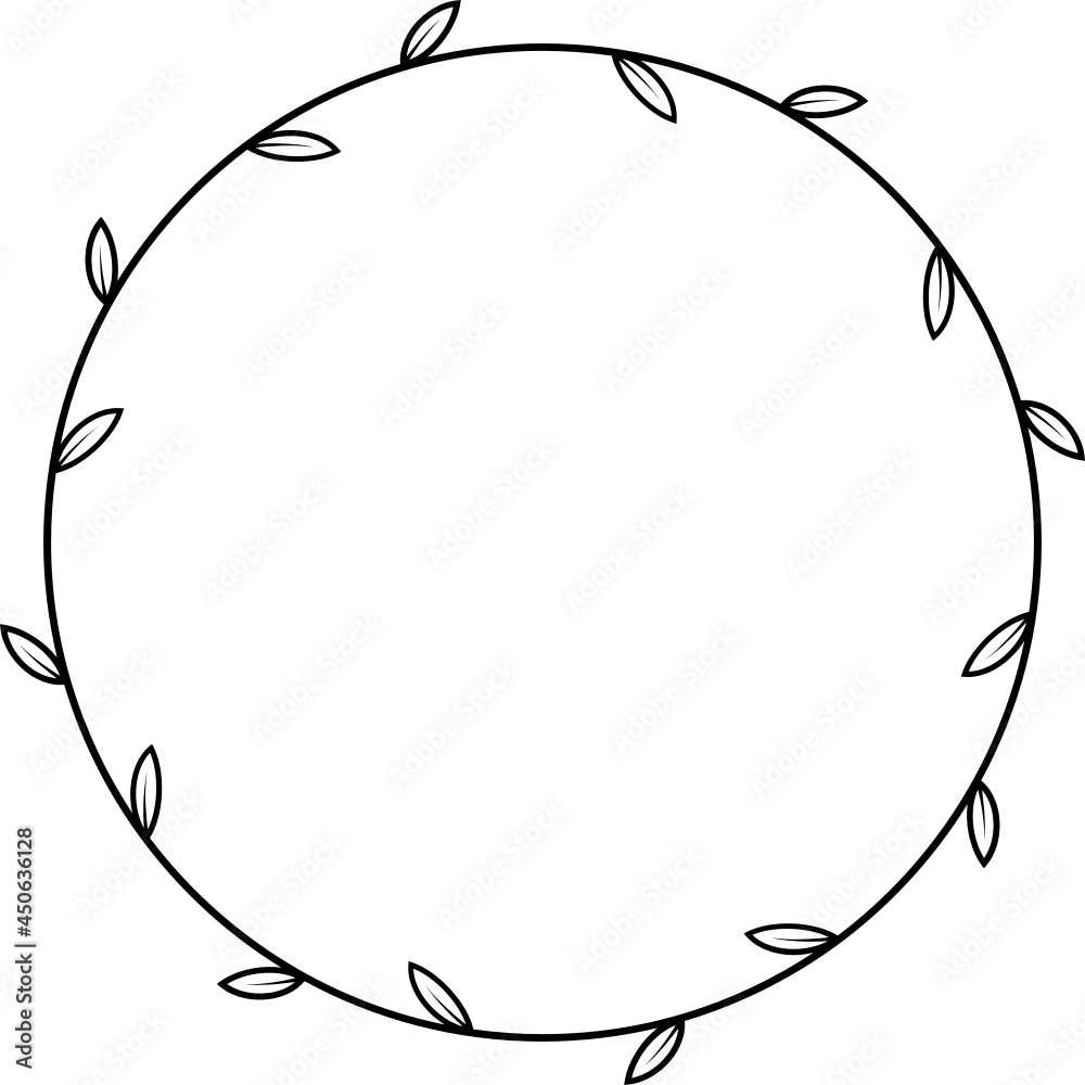 wreath flower with circle border frame wreath flower with circle border frame