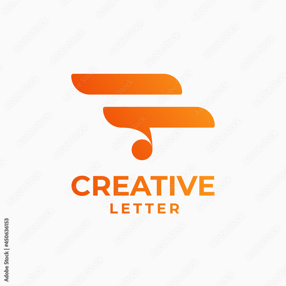 Fototapeta premium Creative letter logo, alphabet design, letter f design, geometric alphabet logo, letter gradient logo