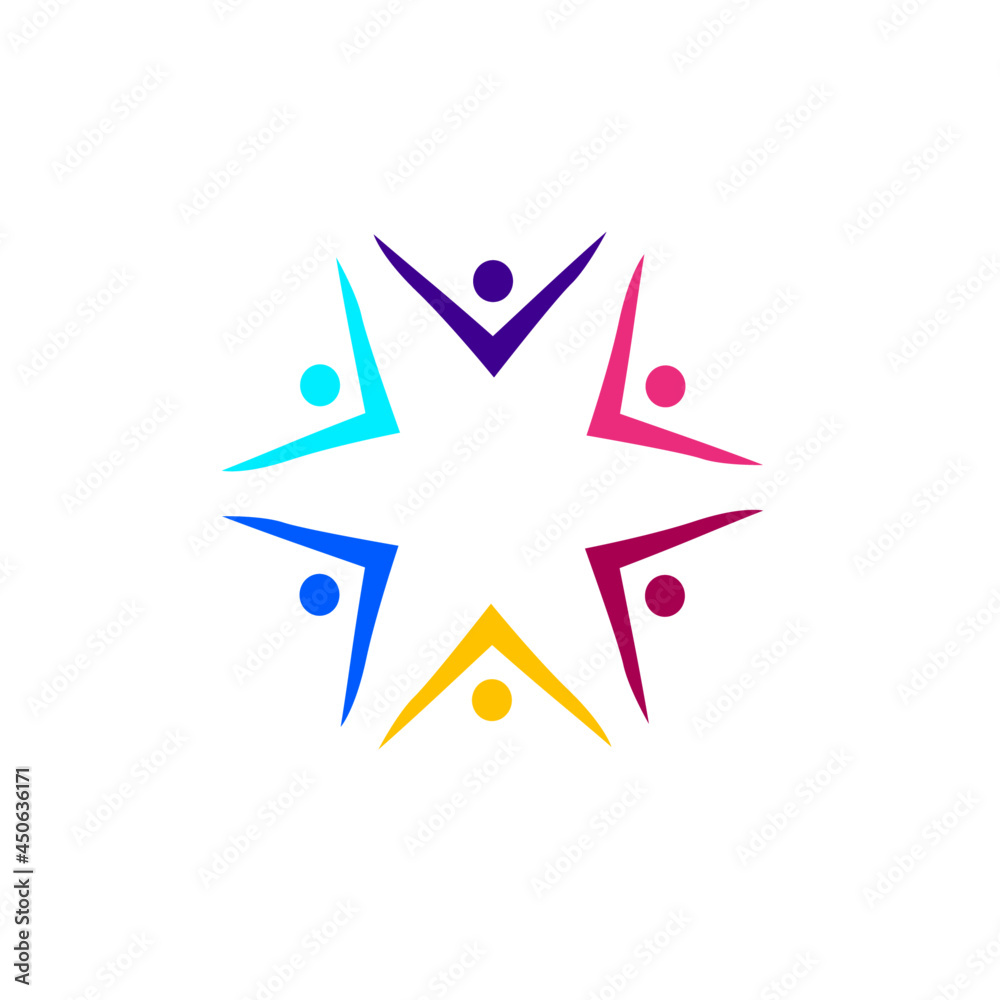 COLORFUL PEOPLE TOGETHER SIGN, SYMBOL, LOGO ISOLATED ON WHITE COLORFUL PEOPLE TOGETHER SIGN, SYMBOL, LOGO ISOLATED ON WHITE