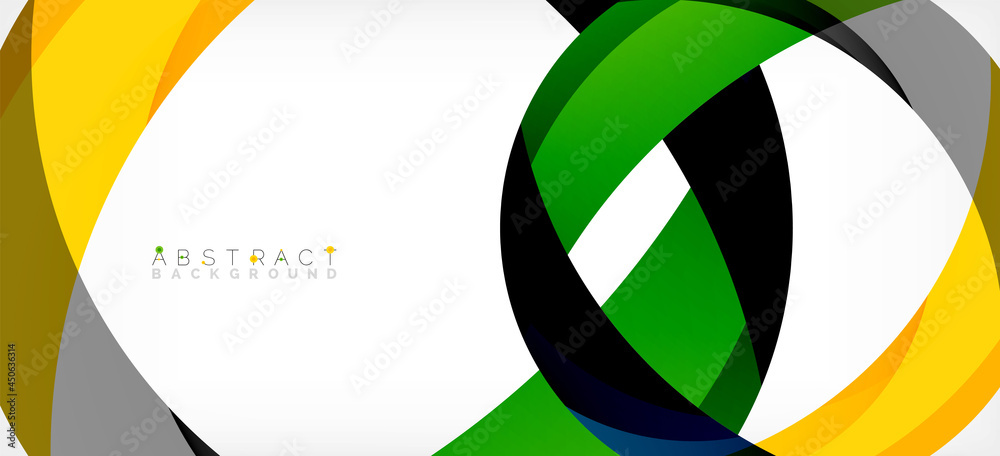 Geometric abstract background. Circle created with overlapping color shapes. Vector Illustration For Wallpaper, Banner, Background, Landing Page Geometric abstract background. Circle created with overlapping color shapes. Vector Illustration For Wallpaper, Banner, Background, Landing Page