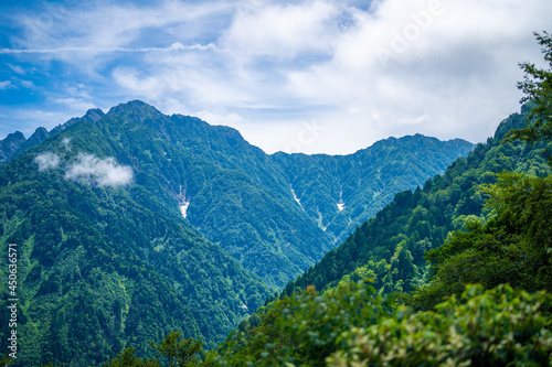                                                                                                 A view of mountain climbing with a view of Tsurugidake in Tateyama from Nakayama in Kamiichi Town  Nakashinagawa County  Toyama Prefecture.