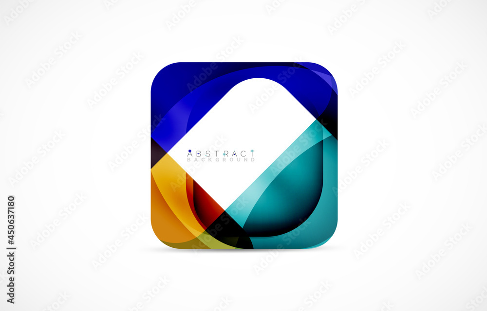 Minimal background. Abstract square shape with round corners created with wavy forms. Vector Illustration For Wallpaper, Banner, Background, Landing Page Minimal background. Abstract square shape with round corners created with wavy forms. Vector Illustration For Wallpaper, Banner, Background, Landing Page