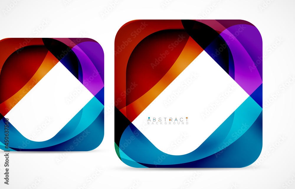 Minimal background. Abstract square shape with round corners created with wavy forms. Vector Illustration For Wallpaper, Banner, Background, Landing Page Minimal background. Abstract square shape with round corners created with wavy forms. Vector Illustration For Wallpaper, Banner, Background, Landing Page