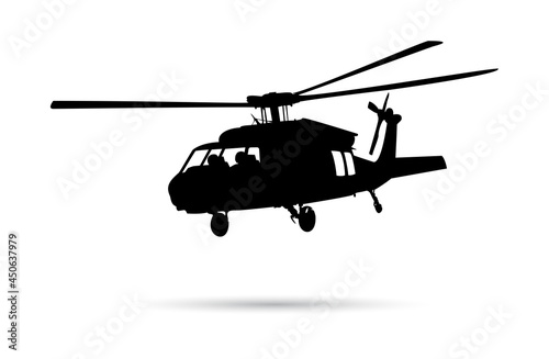 Ein amerikanischer Transporthubschrauber UH-60 Black-Hawk