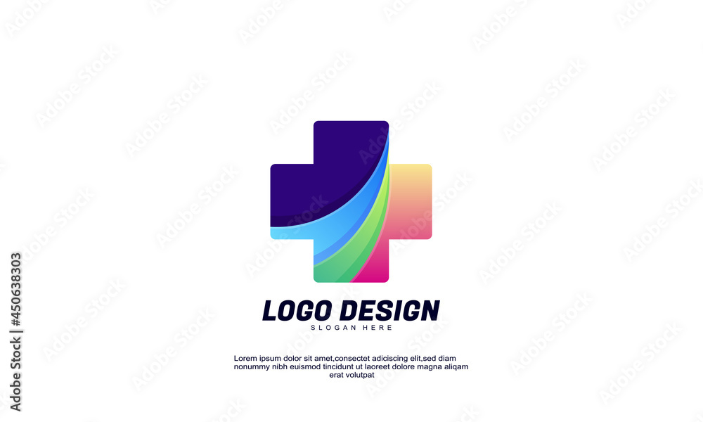 stock vector abstract creative logo for medical or healthy with gradient colorful design template